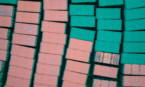 Containers viewed from above to represent overweight charges