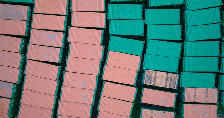 Containers viewed from above to represent overweight charges