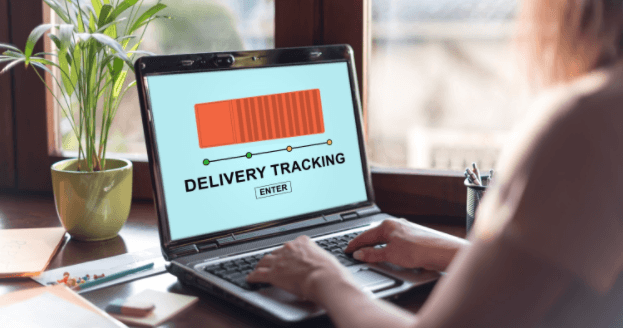 Person tracking the cargo online through a computer