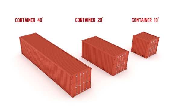 Containers of different sizes when shipping with Shipa Freight