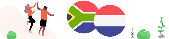 Flags of South Africa and Netherlands to show Shipa Freight capacity to ship from South Africa to Netherlands