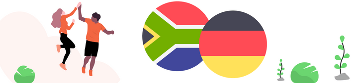 Flags of South Africa and Germany for the tradelane with Shipa Freight