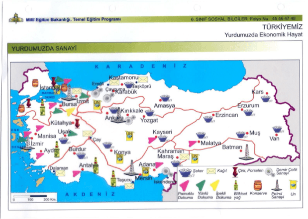 Map of Turkey Industry