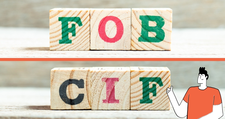 Wooden cubes spelling FOB and CIF for the comparison of the two incoterms with Shipa Freight