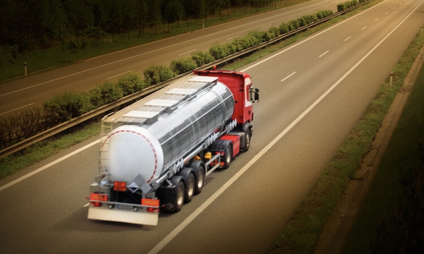 Tanker transporting hazardous materials with Shipa Freight