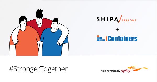 A team getting together to symbolize the merger of Shipa Freight and iContainers to create the second largest digital freight platform in the world.