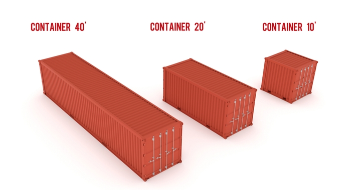 Containers of different sizes when shipping with Shipa Freight